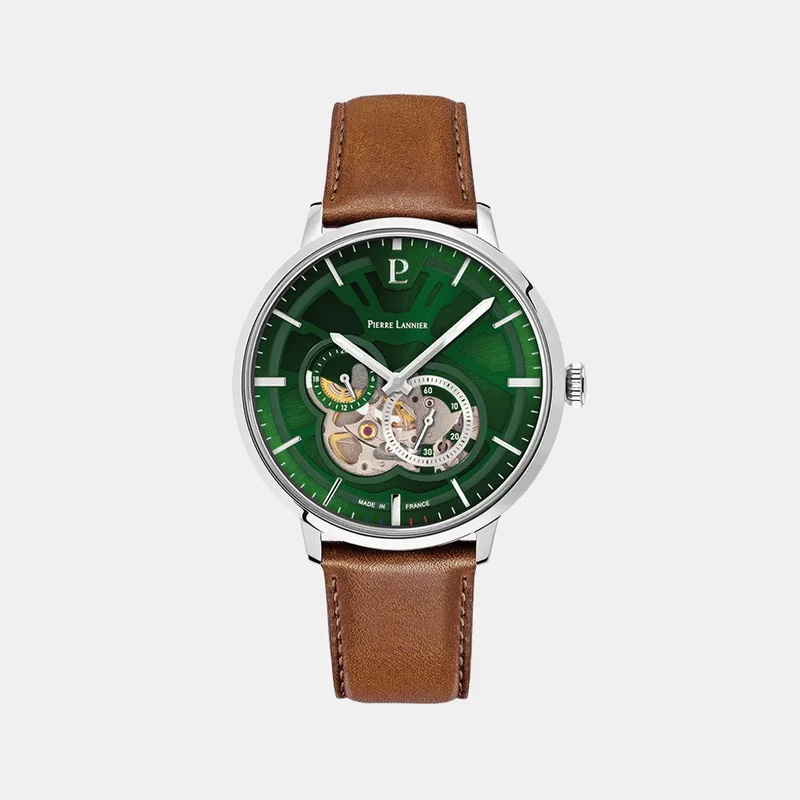 Montre PIERRE LANNIER Homme Trio Automatique en Cuir 334B174