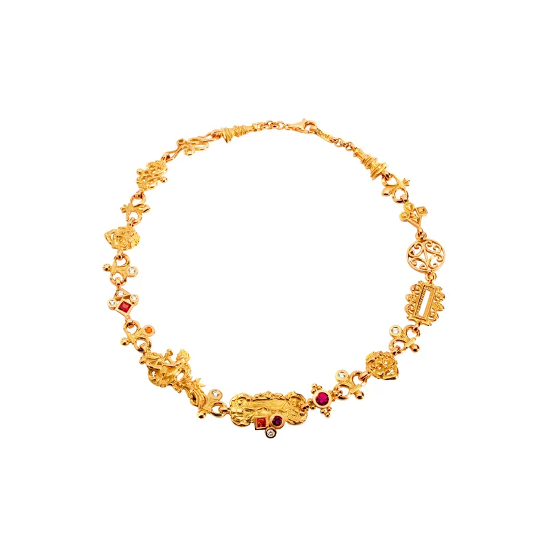 Collier Marélie Baroque rouge