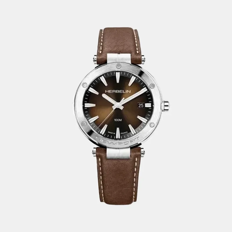 Montre HERBELIN Homme Newport en Cuir Marron 12288A27MA
