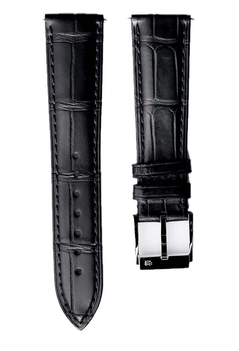 Behrens bracelet en cuir Alli-gator noir collection classique
