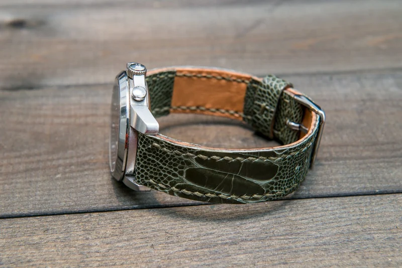 Ostrich legs leather watch strap
