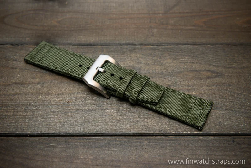 Sailcloth Canvas watch strap, waterproof watch band, fits PAM, U-Boat, Seiko and other heavy watches 19 mm, 20 mm, 21 mm, 22mm, 23mm, 24 mm